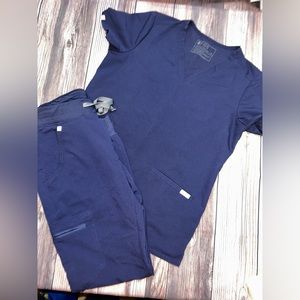 Figs Navy Blue Scrub Set